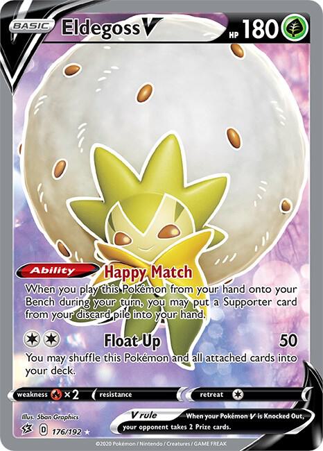 Eldegoss V 176/192 (SWSH02: Rebel Clash)  - Holofoil