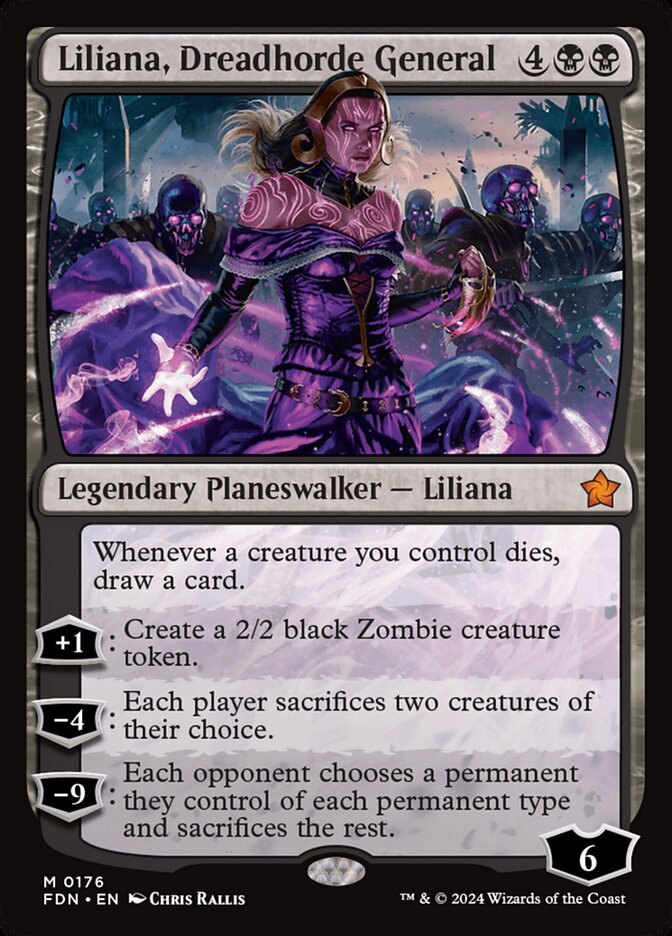 Liliana, Dreadhorde General 176 (Foundations)  - Foil