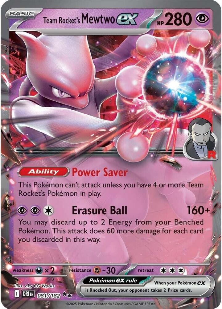 Team Rocket's Mewtwo ex 081/182 (SV10: Destined Rivals)  - Holofoil