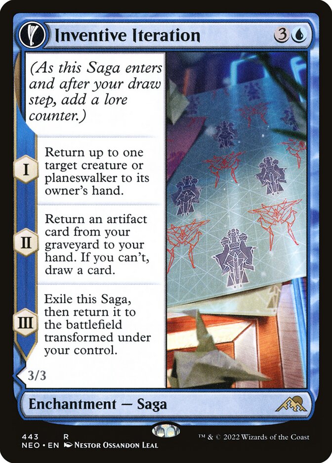 Inventive Iteration // Living Breakthrough 443/302 (Kamigawa: Neon Dynasty)  - Foil