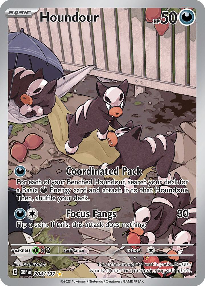 Houndour 204/197 (SV03: Obsidian Flames)  - Holofoil