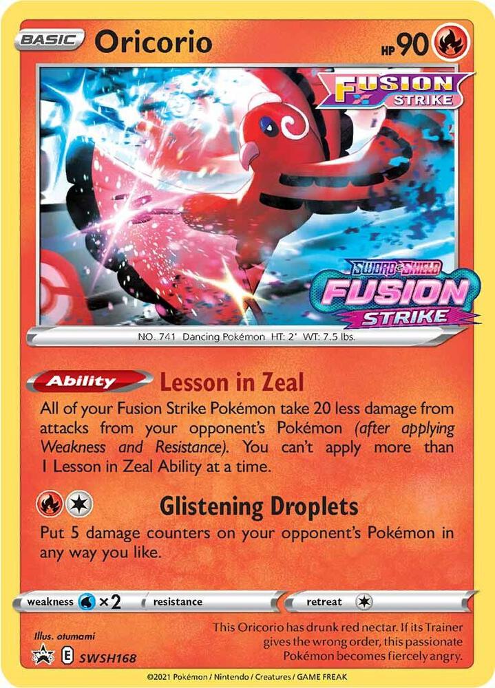 Oricorio Prerelease SWSH168 (SWSH: Sword & Shield Promo Cards)  - Holofoil