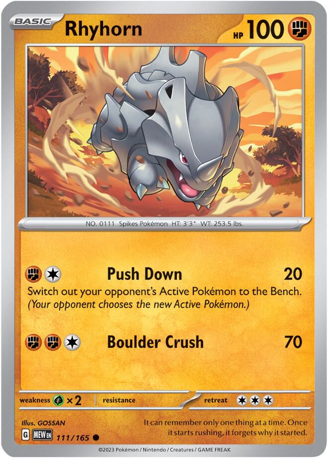 Rhyhorn 111/165 (SV: Scarlet & Violet 151) 