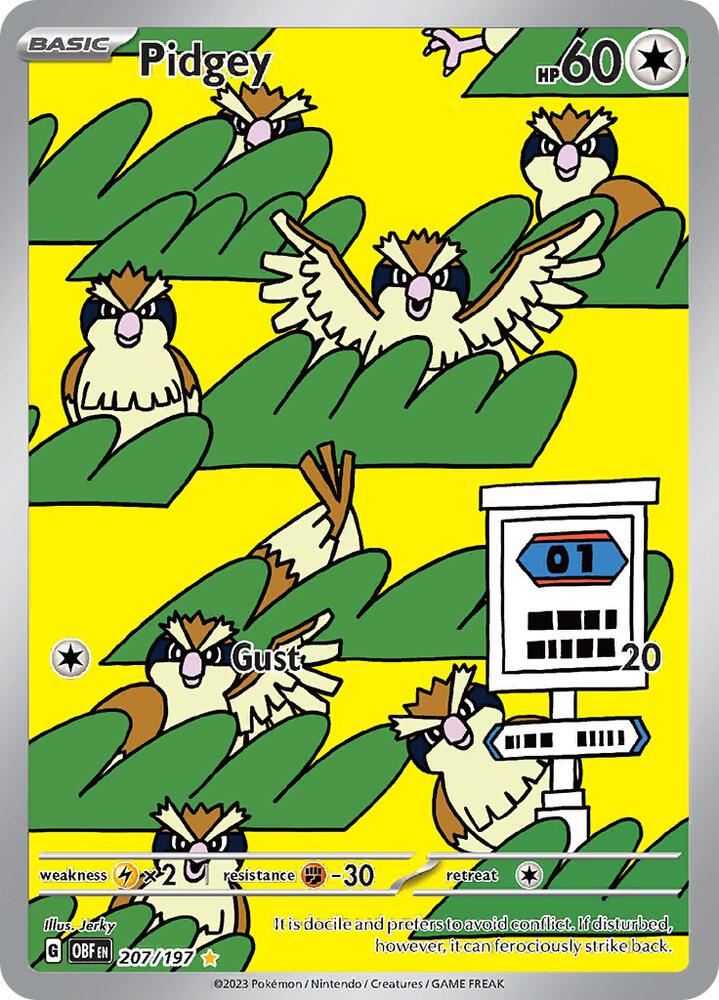 Pidgey 207/197 (SV03: Obsidian Flames)  - Holofoil