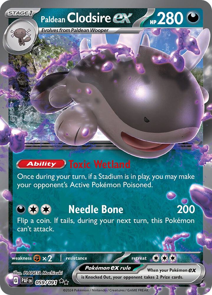 Paldean Clodsire ex 059/091 (SV: Paldean Fates)  - Holofoil