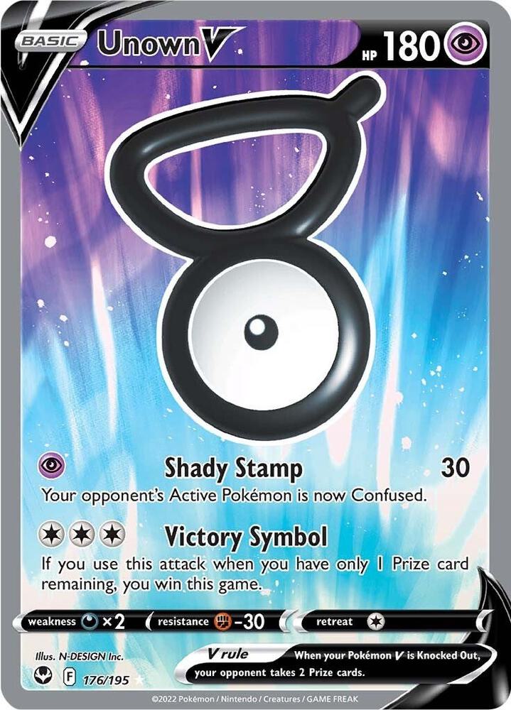 Unown V 176/195 (SWSH12: Silver Tempest)  - Holofoil