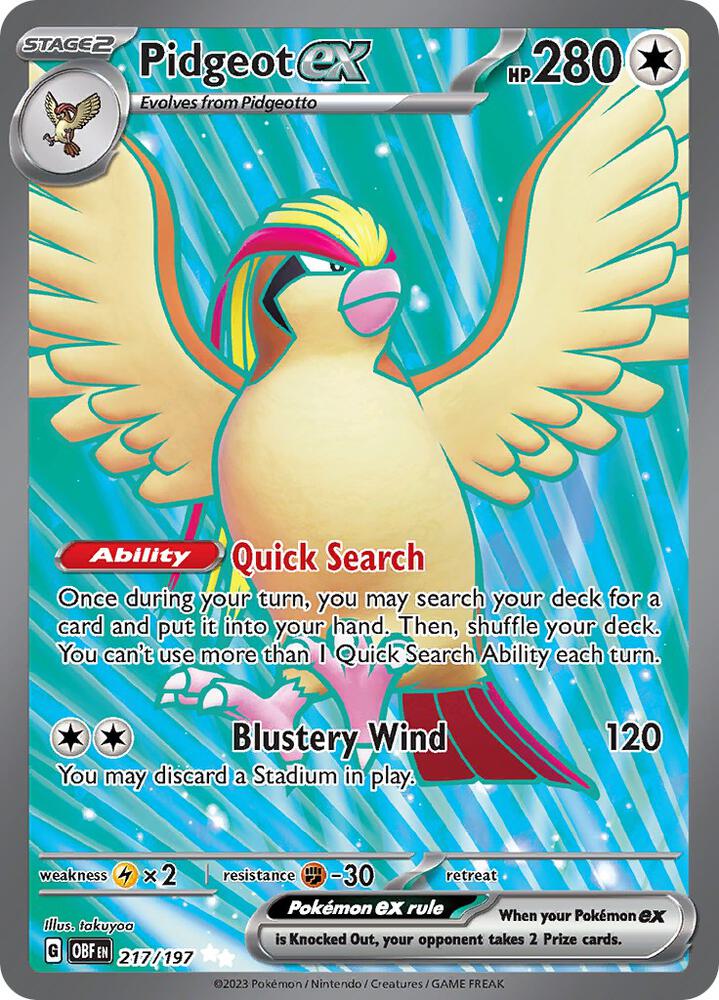 Pidgeot ex 217/197 (SV03: Obsidian Flames)  - Holofoil
