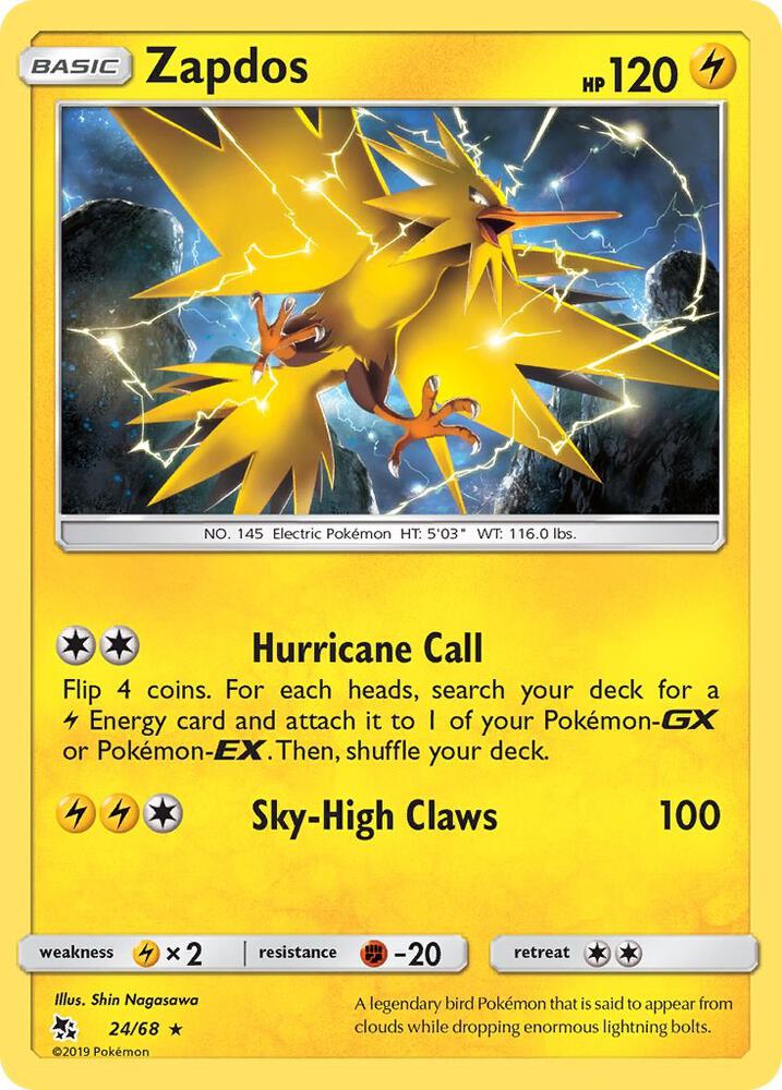 Zapdos 24/68 (Hidden Fates)  - Holofoil
