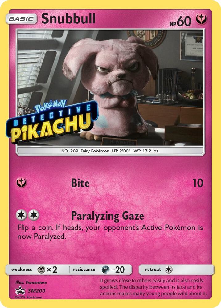 Snubbull Detective Pikachu Stamped SM200 (SM Promos)  - Holofoil