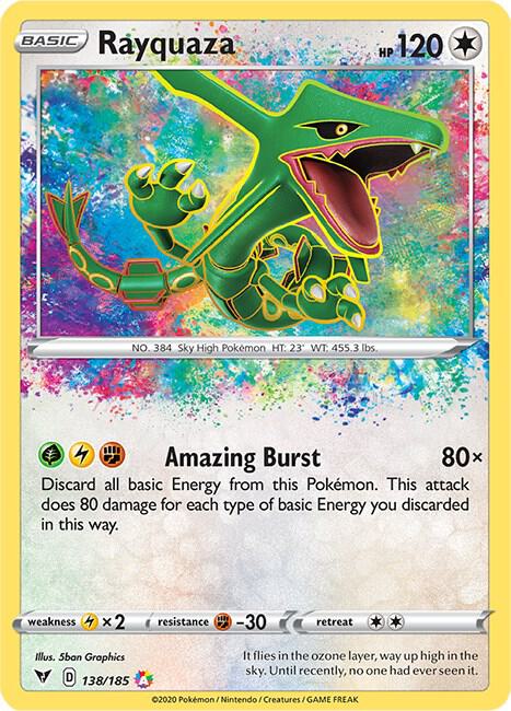 Rayquaza 138/185 (SWSH04: Vivid Voltage)  - Holofoil