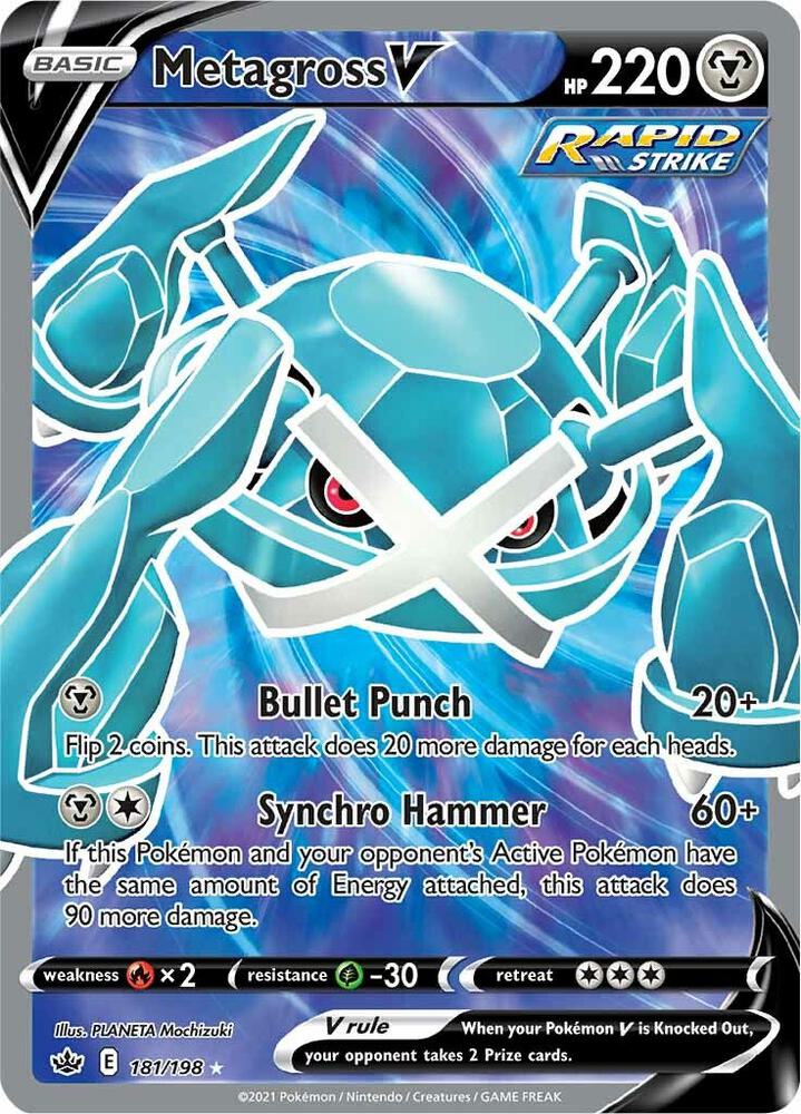 Metagross V 181/198 (SWSH06: Chilling Reign)  - Holofoil