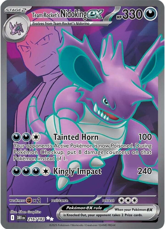 Team Rocket's Nidoking ex 216/182 (SV10: Destined Rivals)  - Holofoil