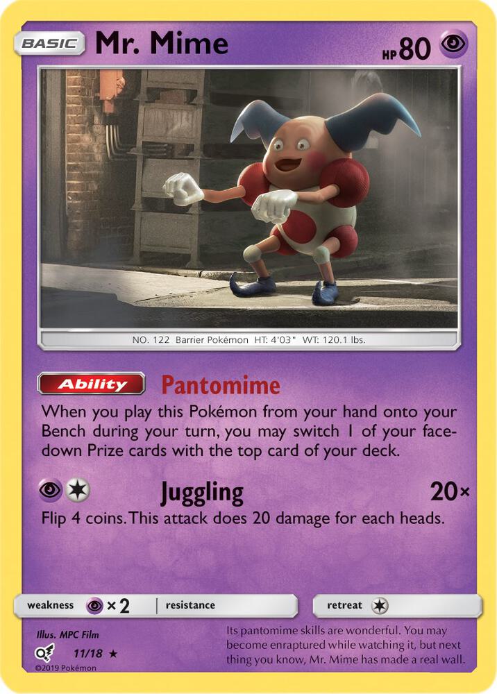 Mr. Mime 11/18 (Detective Pikachu)  - Holofoil