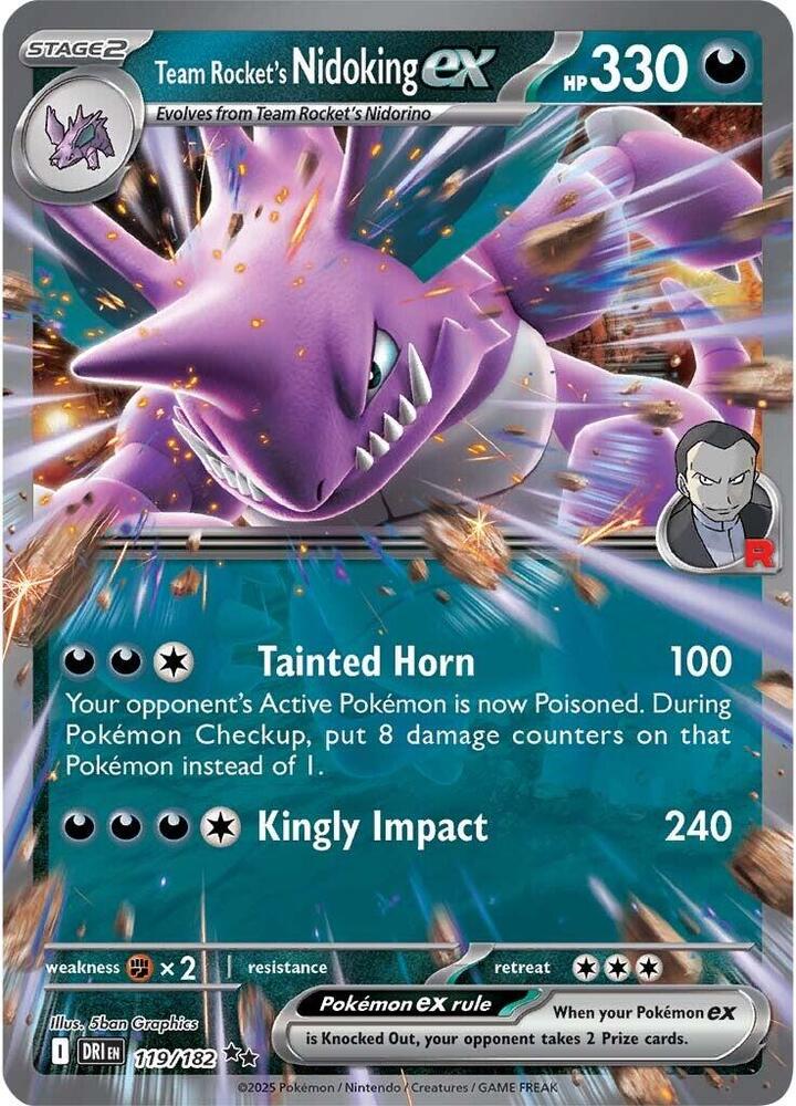 Team Rocket's Nidoking ex 119/182 (SV10: Destined Rivals)  - Holofoil