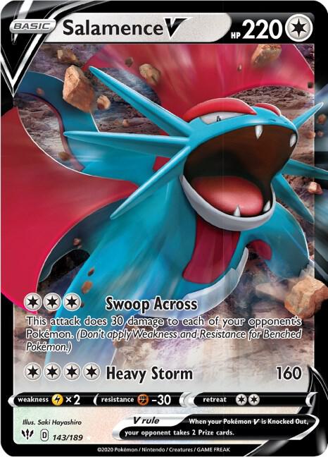Salamence V 143/189 (SWSH03: Darkness Ablaze)  - Holofoil