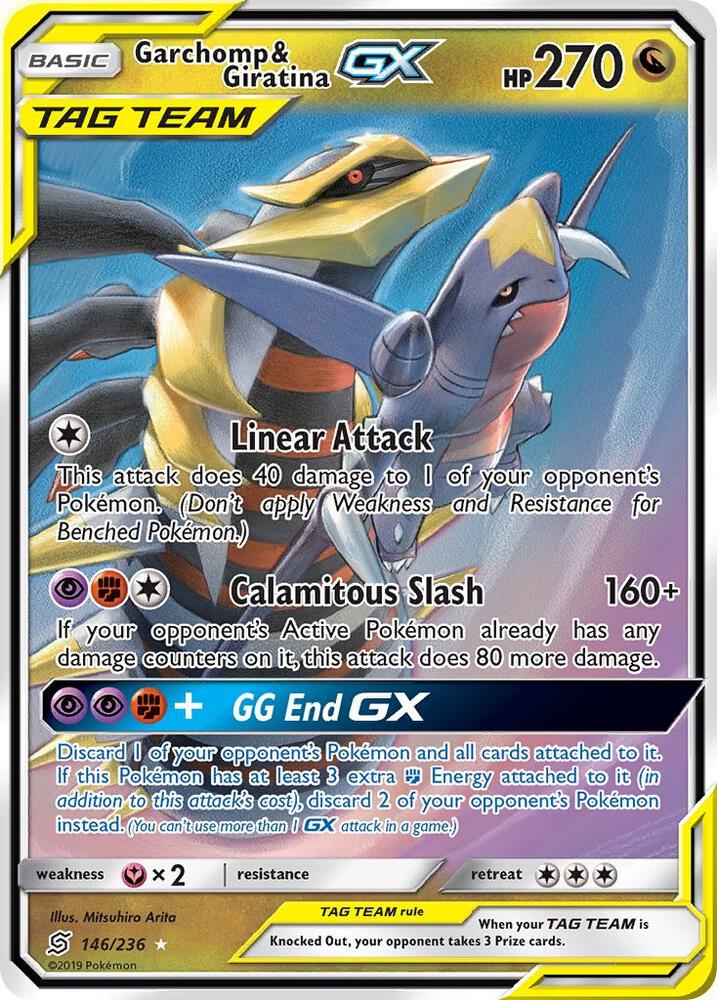 Garchomp and Giratina GX 146/236 (SM - Unified Minds)  - Holofoil