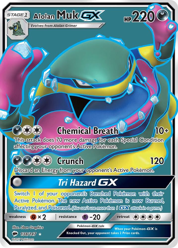 Alolan Muk GX 138/147 (SM - Burning Shadows)  - Holofoil