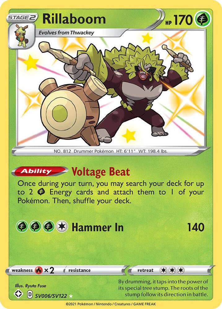 Rillaboom SV006/SV122 (Shining Fates: Shiny Vault)  - Holofoil