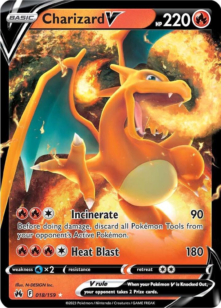 Charizard V 018/159 (Crown Zenith)  - Holofoil