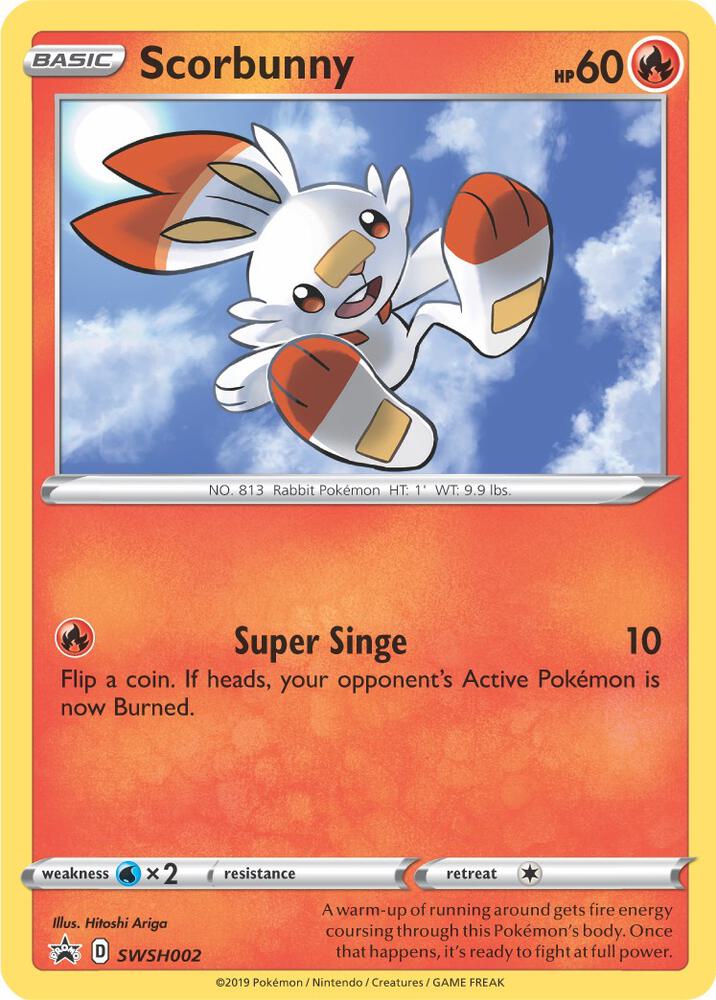 Scorbunny SWSH002 (SWSH: Sword & Shield Promo Cards)  - Holofoil