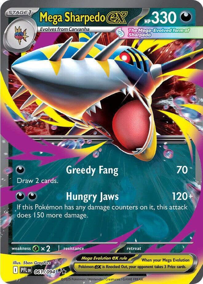 Mega Sharpedo ex 061/094 (ME02: Phantasmal Flames)  - Holofoil