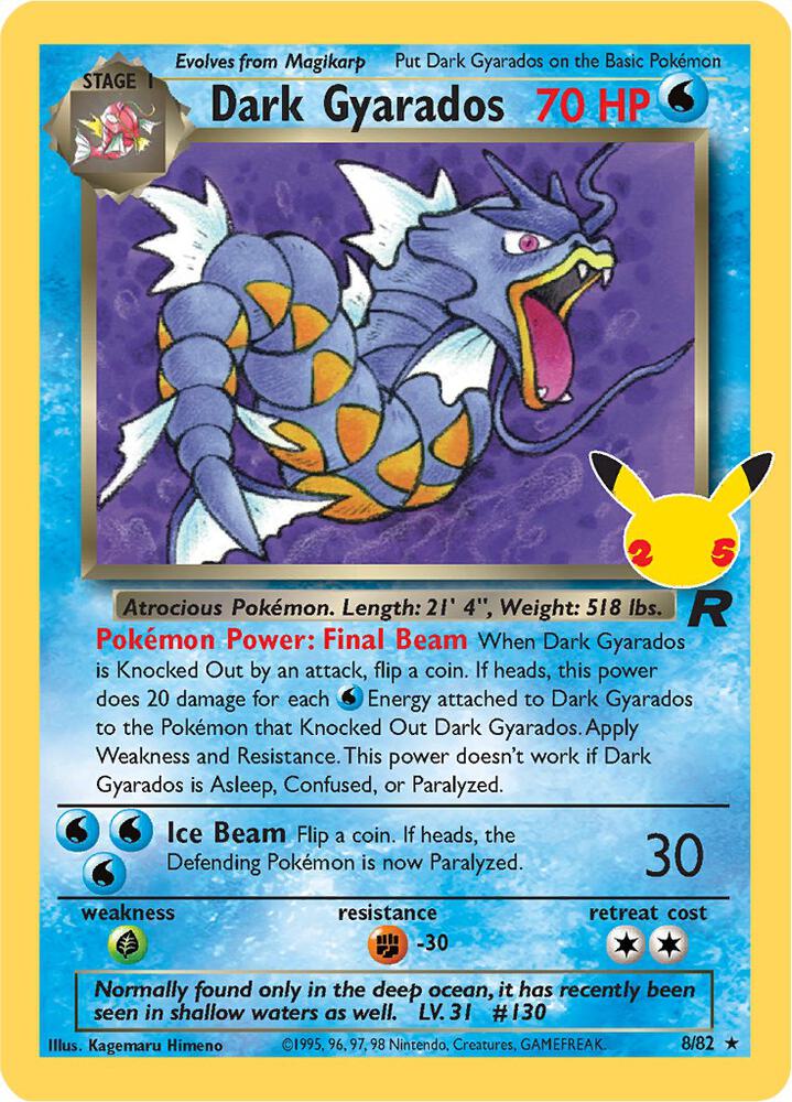 Dark Gyarados 8/82 (Celebrations: Classic Collection)  - Holofoil