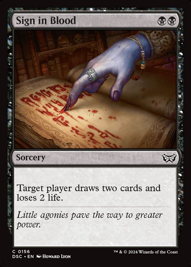 Sign in Blood 156 (Commander: Duskmourn: House of Horror) 
