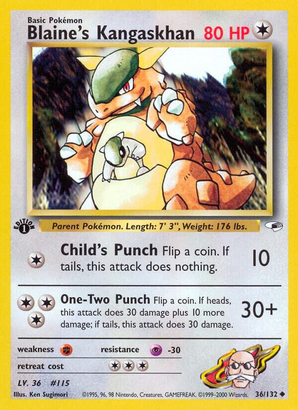 Blaine's Kangaskhan 036/132 (Gym Heroes)  - 1st Edition