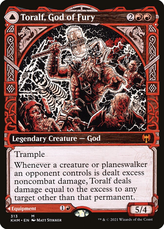 Toralf, God of Fury // Toralf's Hammer 313/285 (Kaldheim)  - Showcase
