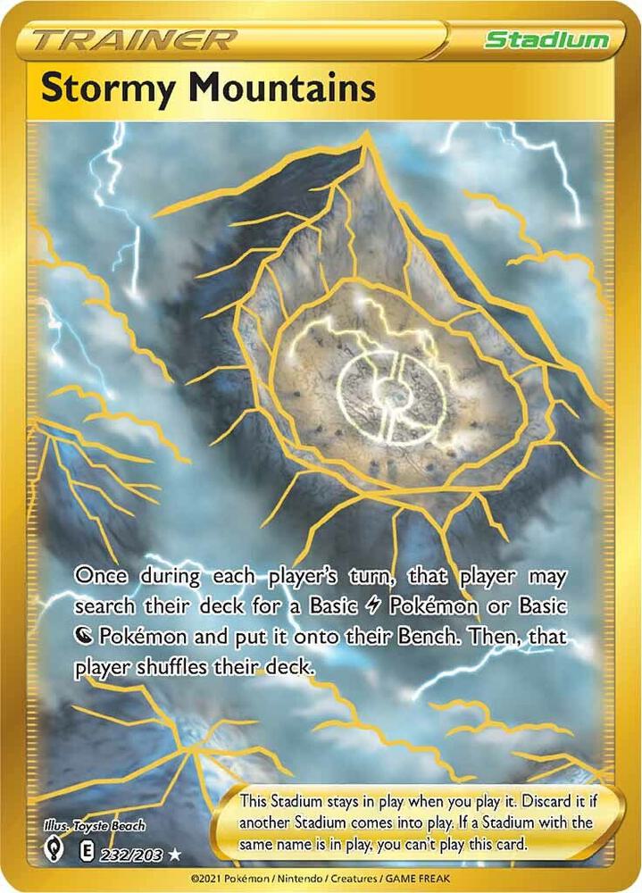 Stormy Mountains Secret 232/203 (SWSH07: Evolving Skies)  - Holofoil