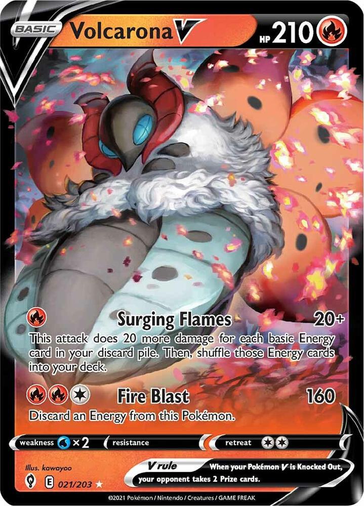Volcarona V 021/203 (SWSH07: Evolving Skies)  - Holofoil
