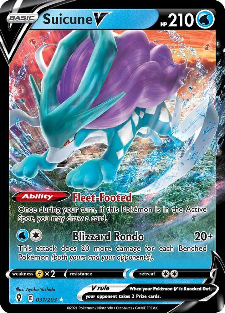 Suicune V 031/203 (SWSH07: Evolving Skies)  - Holofoil