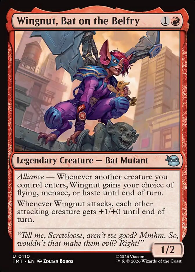 Wingnut, Bat on the Belfry 110/190 (Teenage Mutant Ninja Turtles)  - Foil