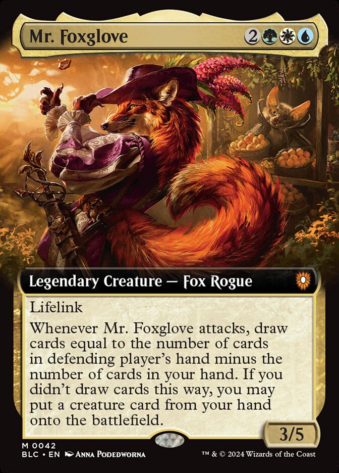 Mr. Foxglove 42 (Commander: Bloomburrow)  - Extended Art