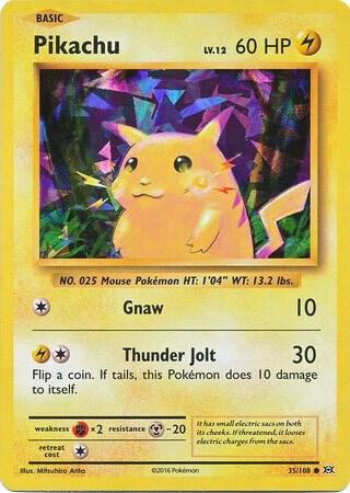Pikachu 035/108 (Deck Exclusives)  - Cracked Ice Holofoil