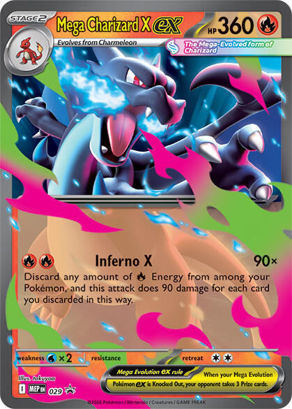 Mega Charizard X ex 029 029 (ME: Mega Evolution Promo)  - Holofoil