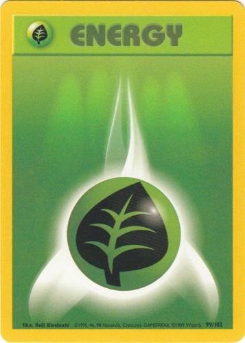 Grass Energy 099/102 (Base Set)  - Unlimited Normal