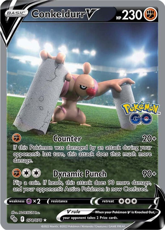 Conkeldurr V Alternate Full Art 074/078 (Pokemon GO)  - Holofoil