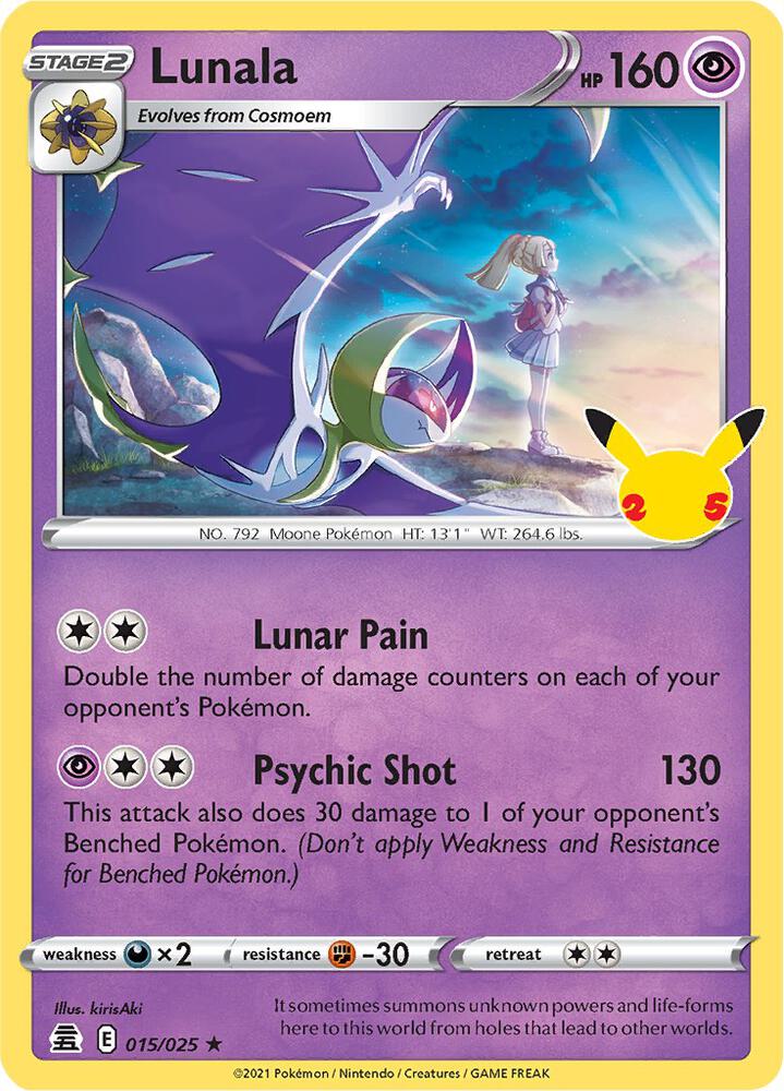 Lunala 015/025 (Celebrations)  - Holofoil