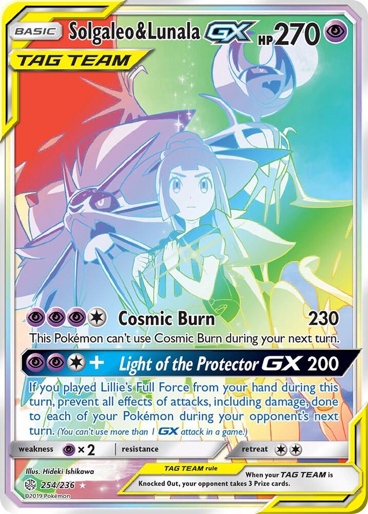 Solgaleo and Lunala GX Secret 254/236 (SM - Cosmic Eclipse)  - Holofoil