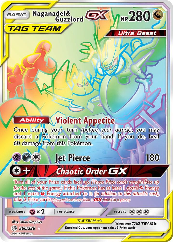Naganadel and Guzzlord GX Secret 260/236 (SM - Cosmic Eclipse)  - Holofoil
