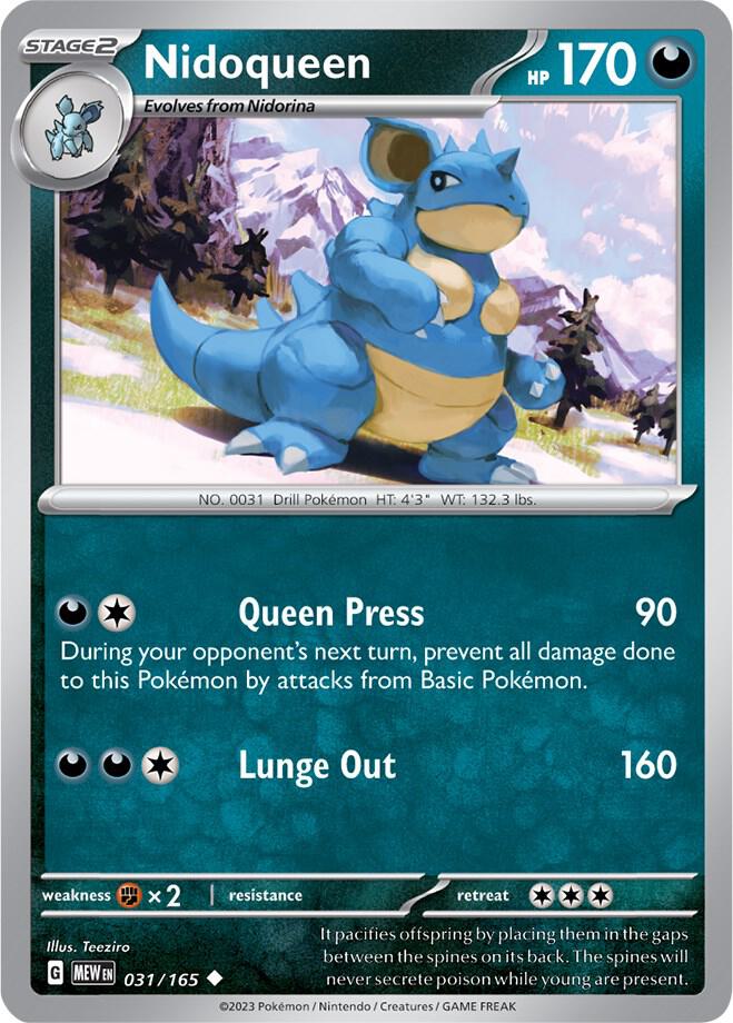 Nidoqueen 031/165 (SV: Scarlet & Violet 151) 
