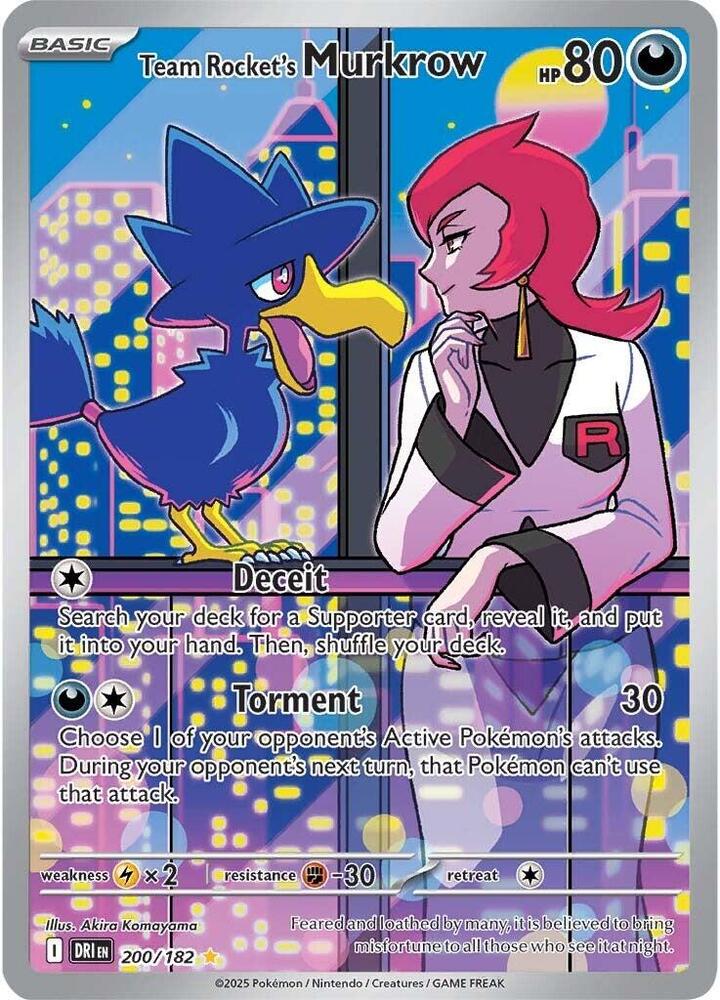 Team Rocket's Murkrow 200/182 (SV10: Destined Rivals)  - Holofoil
