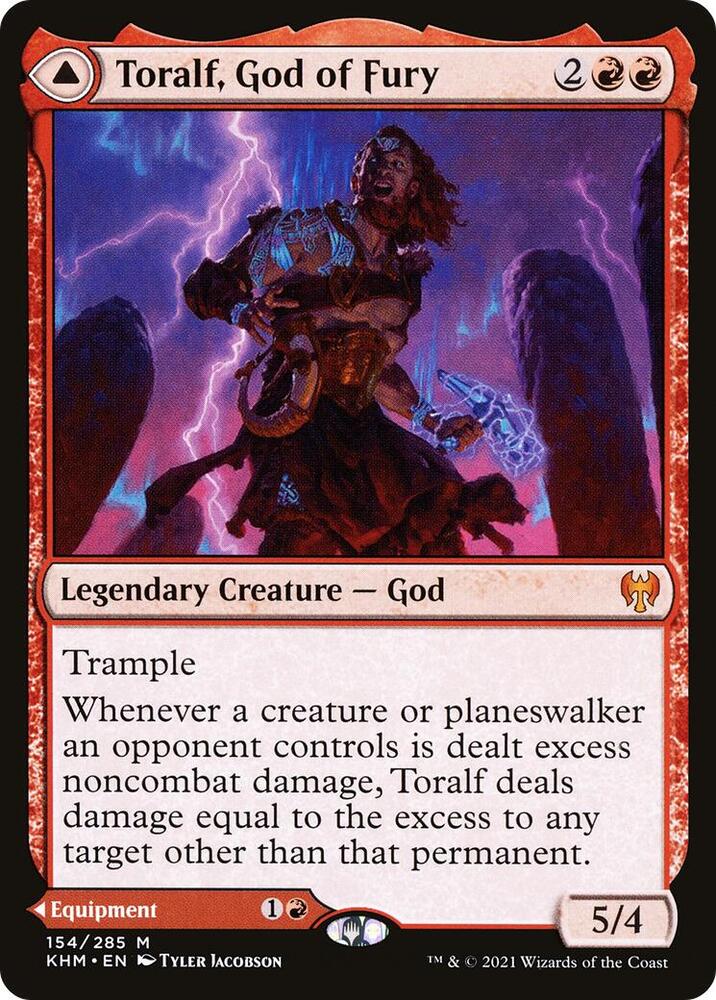Toralf, God of Fury // Toralf's Hammer 154/285 (Kaldheim) 