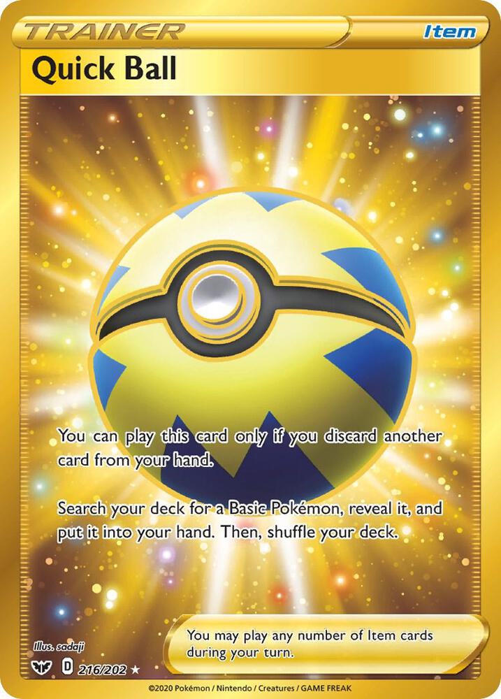 Quick Ball Secret 216/202 (SWSH01: Sword & Shield Base Set)  - Holofoil