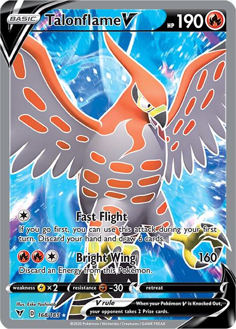 Talonflame V Full Art 168/185 (SWSH04: Vivid Voltage)  - Holofoil