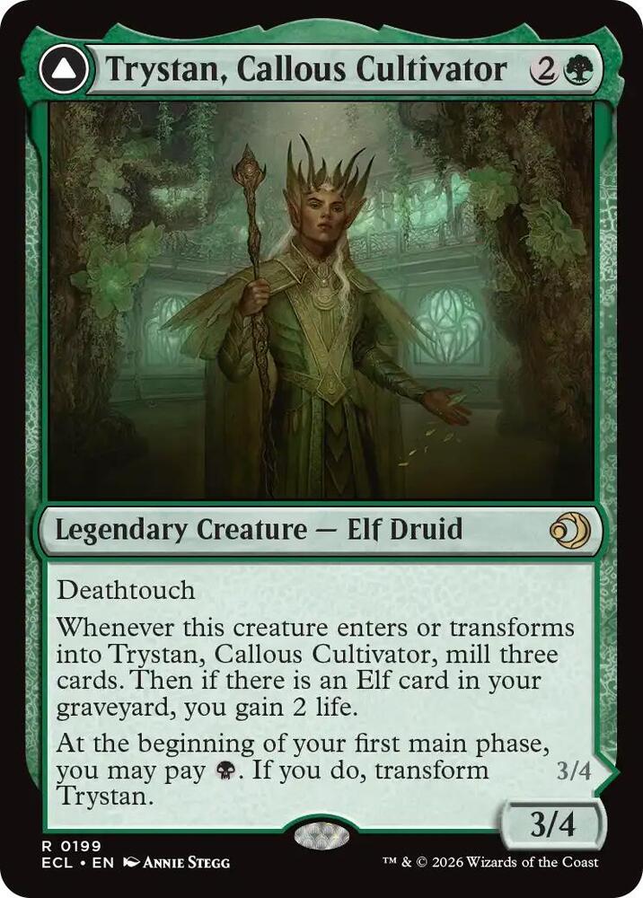 Trystan, Callous Cultivator // Trystan, Penitent Culler 199 (Lorwyn Eclipsed) 