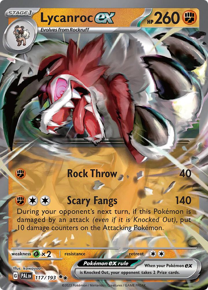 Lycanroc ex 117/193 (SV02: Paldea Evolved)  - Holofoil