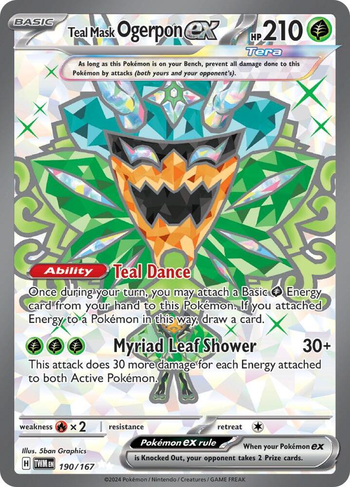 Teal Mask Ogerpon ex 190/167 (SV06: Twilight Masquerade)  - Holofoil