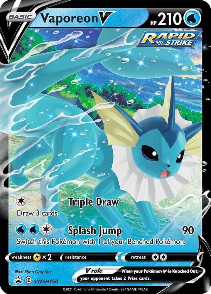 Vaporeon V SWSH150 (SWSH: Sword & Shield Promo Cards)  - Holofoil
